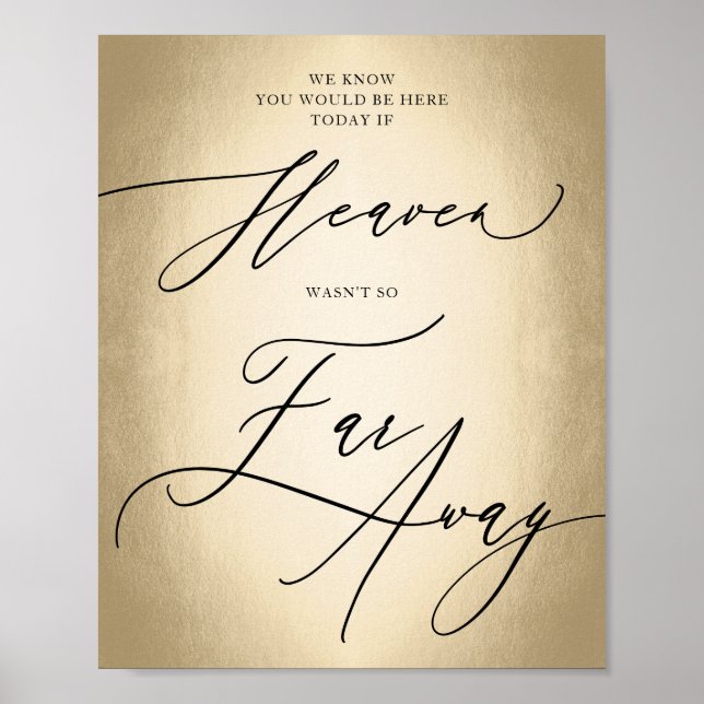 Poster Panneau de mariage Calligraphy Script Heaven Is Fa (Devant)