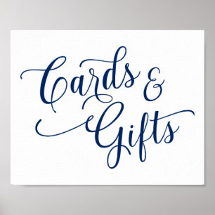 Poster Panneau de mariage Cartes & Cadeaux - Typographie 