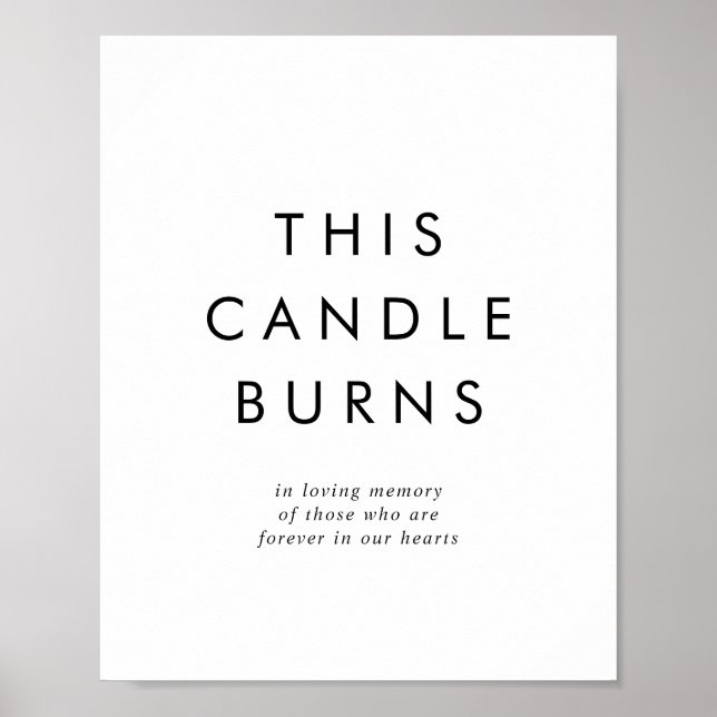 Poster Panneau de mariage chic typographique Cette bougie (Devant)