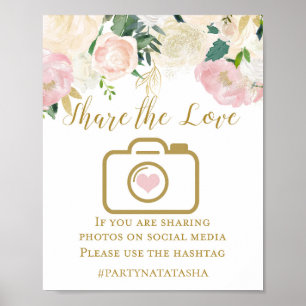 Poster Panneau de Mariage Civil en Rose et Or