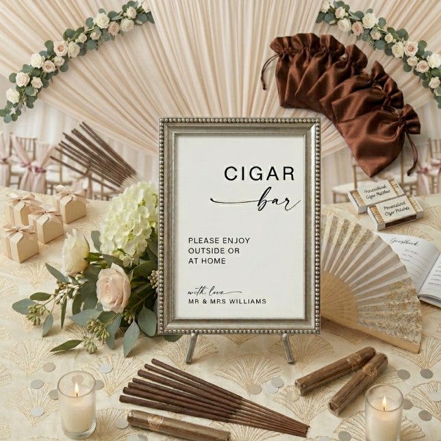 Poster Panneau de mariage de bar à cigares de mariage mod (Créateur téléchargé)