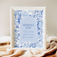 Panneau de mariage de bar Mimosa en chinoiserie bl