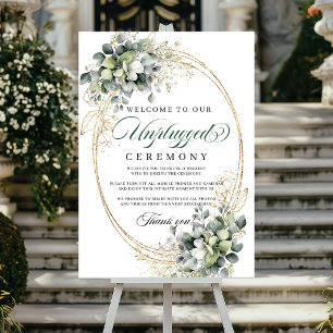 Poster Panneau de mariage de cérémonie débranchée Feuilla