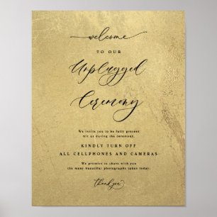 Poster Panneau de mariage de cérémonie débranchée noir et