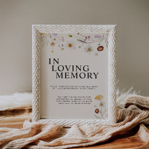 Poster Panneau de mariage de fleurs sauvages boho à la mé