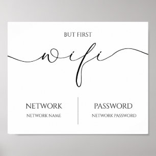 Poster Panneau de mariage de mot de passe WiFi moderne mi