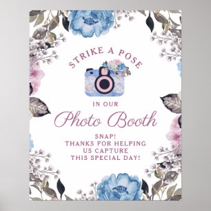Poster Panneau de mariage de photomaton floral Charme Par