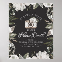Panneau de mariage de photomaton floral rétro Cher