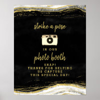 Panneau de mariage de photomaton géode noir blanc 