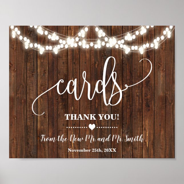 Poster Panneau de mariage de Shower Mariage occidental Ca (Devant)