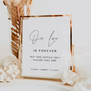 Poster Panneau de mariage de table de tatouage temporaire