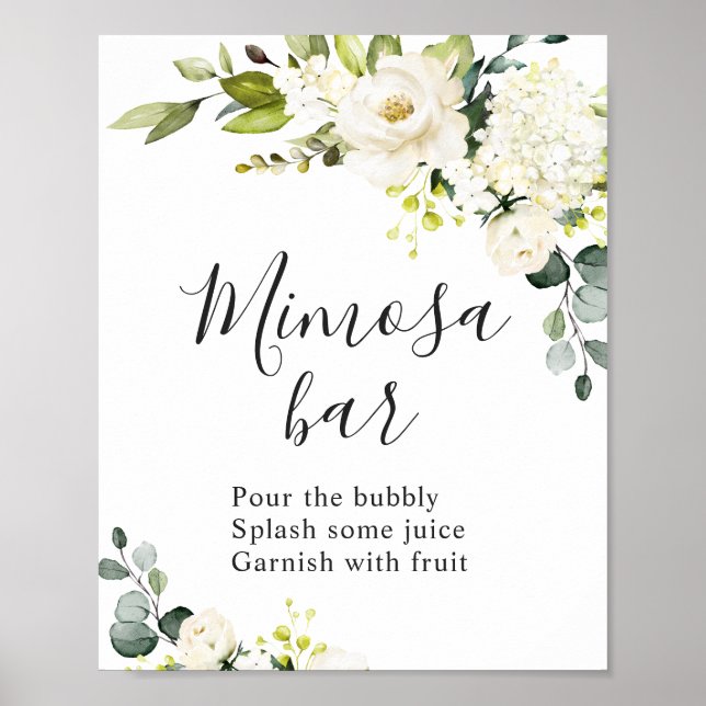 Poster Panneau de mariage du bar mimosa floral à l'eucaly (Devant)