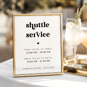 Poster Panneau de mariage du service de navette à script