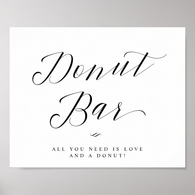 Poster Panneau de mariage écriture calligraphique chic ba (Devant)