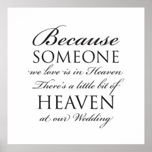 Poster Panneau de mariage en souvenir d'un être cher