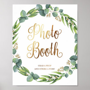Poster Panneau de mariage eucalyptus pour photobooth