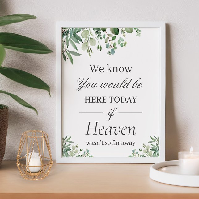 Poster Panneau de mariage Feuilles d'eucalyptus en amour  (Créateur téléchargé)