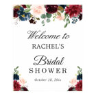 Panneau de mariage floral rouge burgundy rose bleu