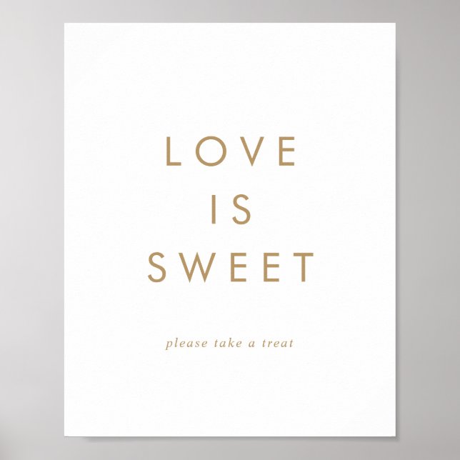 Poster Panneau de mariage Love Is Sweet en typographie do (Devant)