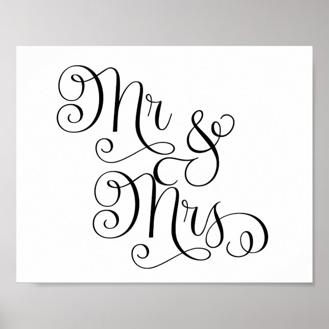 Poster Panneau de mariage - M. & Mme.- (Devant)