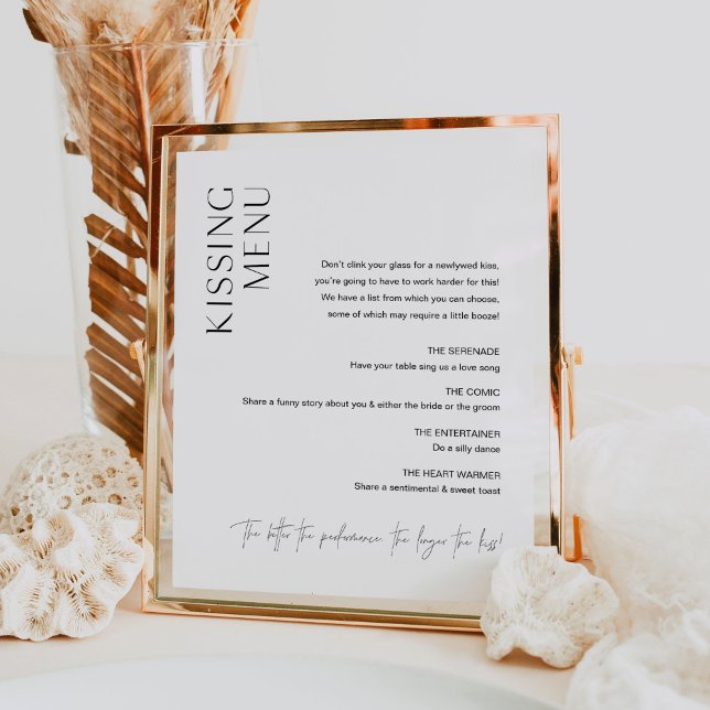 Poster Panneau de mariage Menu Baisers HARLOW (Créateur téléchargé)
