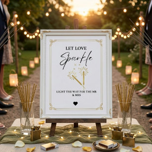 Poster Panneau de mariage minimaliste moderne « Laissez l