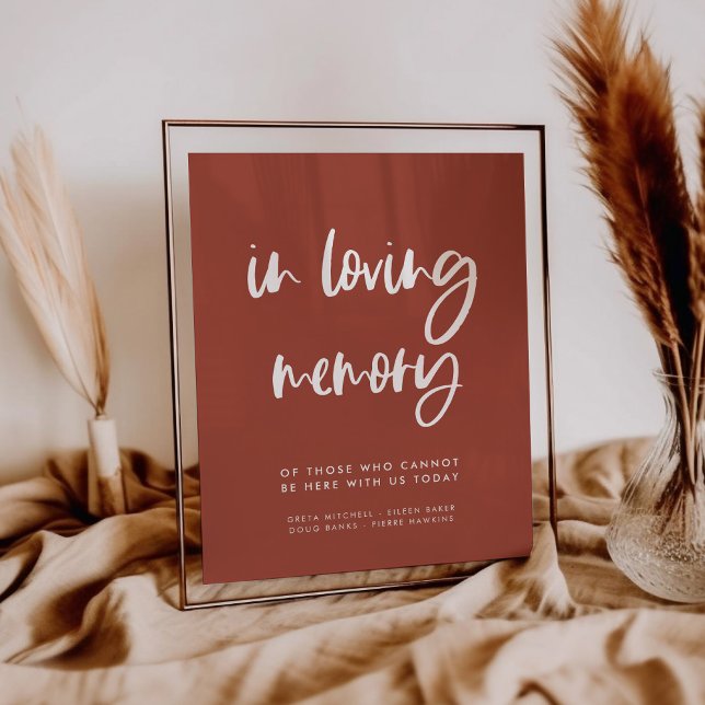Poster Panneau de mariage moderne en brique brûlée en sou (Créateur téléchargé)