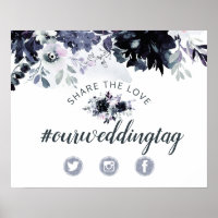 Panneau de mariage Nocturnal Floral Share the Love