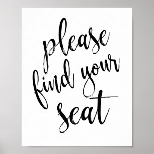 Poster Panneau de Mariage Pailleté 8x10 'Trouvez Votre Si