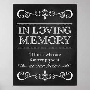 Poster Panneau de mariage – Panneau d'ardoise En Souvenir
