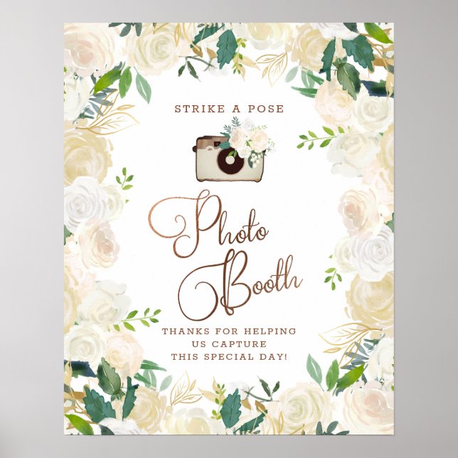 Poster Panneau de Mariage Photobooth Rustique Fermette Fr (Devant)