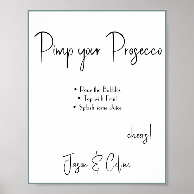 Poster Panneau de mariage Pimp your Prosecco (Devant)