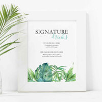 Panneau de mariage pour boissons signatures de pla