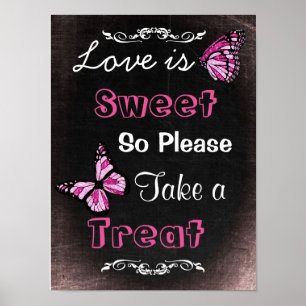 Poster Panneau de mariage pour buffet de bonbons, style t