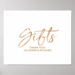 Poster Panneau de mariage rose gold écriture stylée 8x10