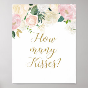 Poster Panneau de Mariage Rose Pâle et Or