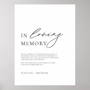 Poster Panneau de mariage simple et minimaliste à la mémo