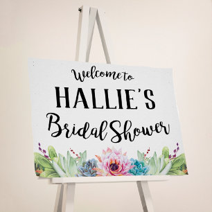 Poster Panneau de mariage succulent pour la mariée