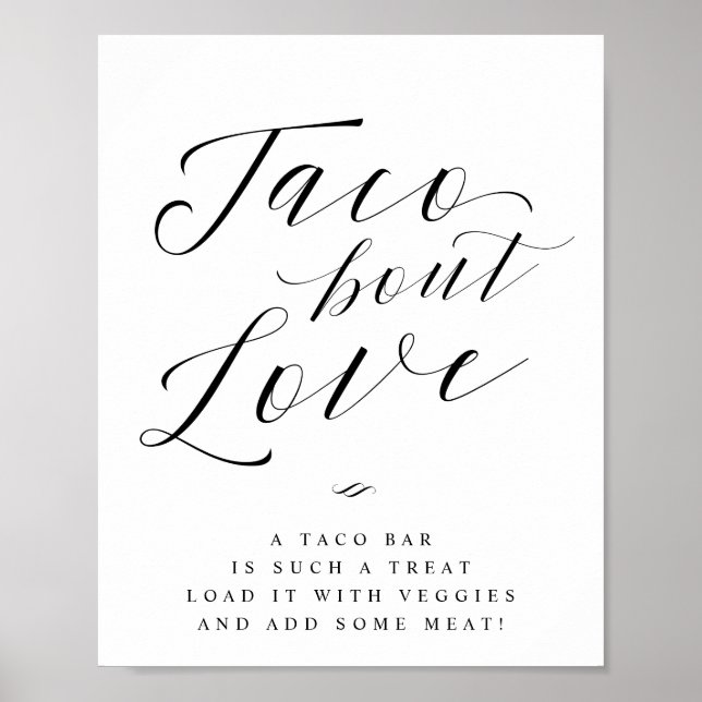 Poster Panneau de mariage Taco Bar Amour à Croquer (Devant)
