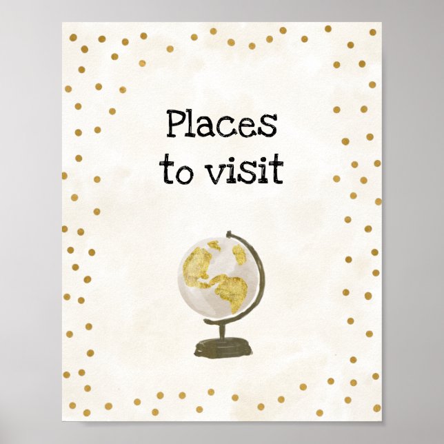 Poster Panneau de Mariage Thématique Voyage (Devant)