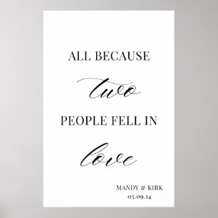 Poster Panneau de mariage « Tout simplement parce que deu