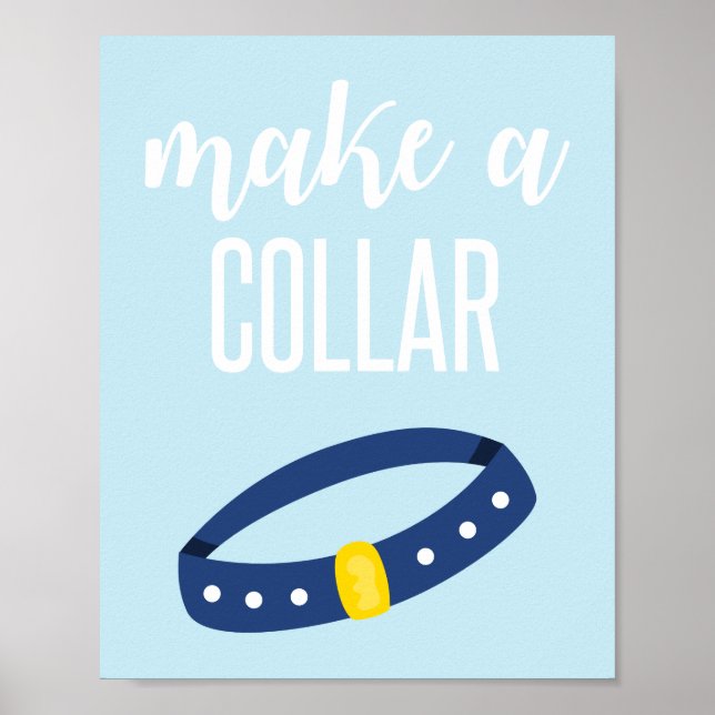 Poster Panneau de marionnettes Faire un collier bleu (Devant)