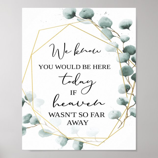 Poster Panneau de mémoire à thème Eucalyptus | Mariage du (Devant)