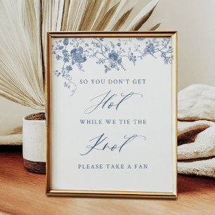 Poster Panneau de mémoire Chinoiserie Blue Floral Mariage