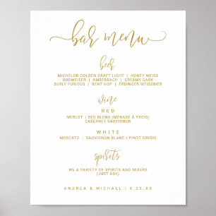 Poster Panneau de menu de bar de mariage - Bounce Script