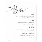 Panneau de menu de bar de mariage de calligraphie