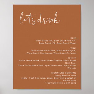 Poster Panneau de menu de bar en terre cuite CORIANDER Le