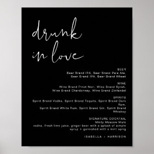Poster Panneau de menu de bar JOVI Edgy Black Amoureux iv