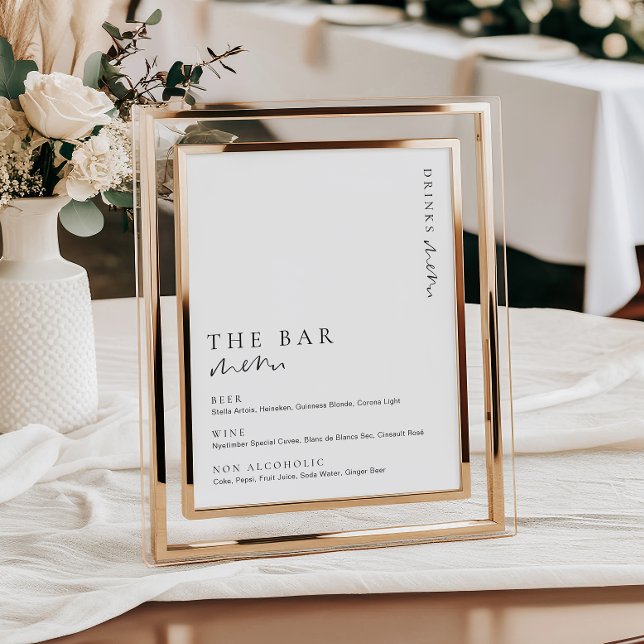 Poster Panneau de menu de bar moderne minimal Estelle (Créateur téléchargé)