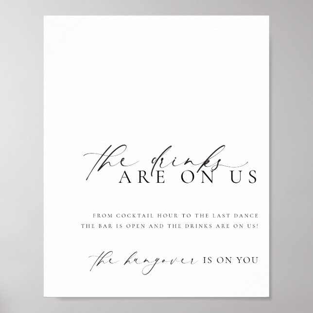 Poster Panneau de menu de bar ouvert minimal moderne Elle (Devant)